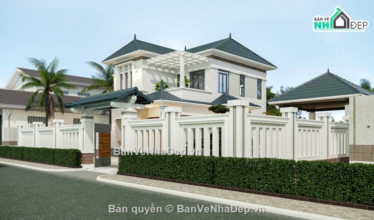 biệt thự 2 tầng,biệt thự hiện đại,mẫu biệt thự