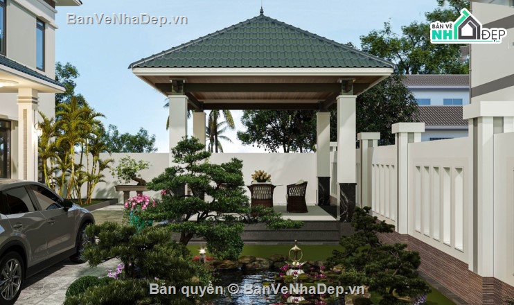 biệt thự 2 tầng,biệt thự hiện đại,mẫu biệt thự