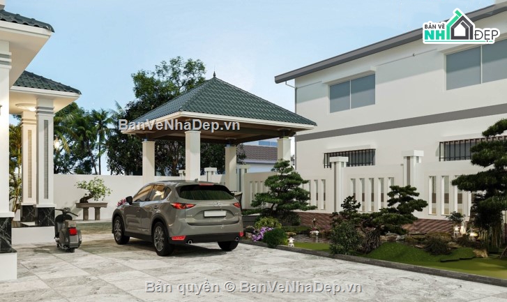 biệt thự 2 tầng,biệt thự hiện đại,mẫu biệt thự