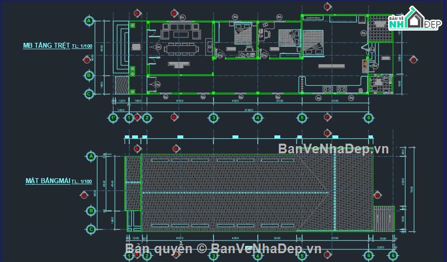 Bản vẽ mái thái,Bản vẽ biệt thự mái thái,bản vẽ mái thái đẹp