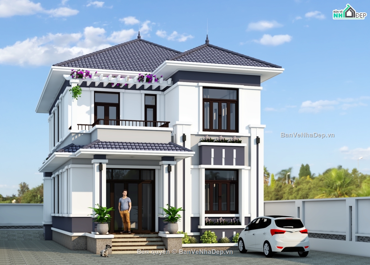 nhà vườn 2 tầng mái Nhật,nhà vườn 2 tầng 8x14m,nhà vườn 2 tầng mái Nhật 8x14m