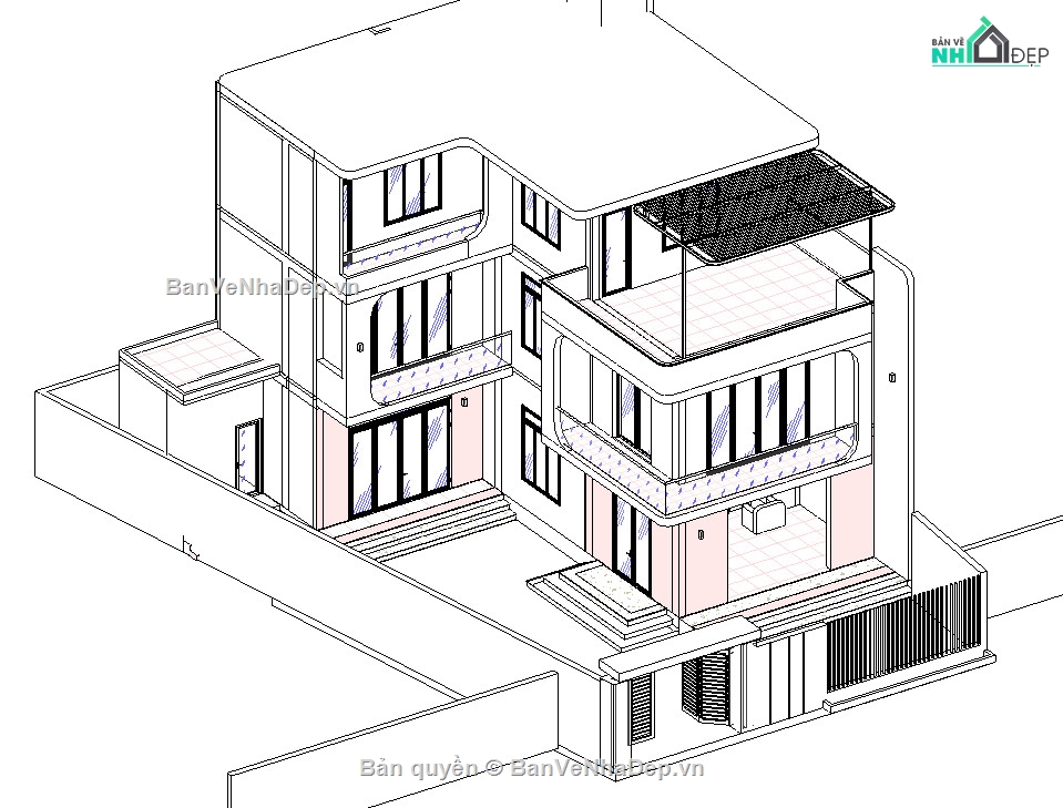 revit,3 tầng,file revit