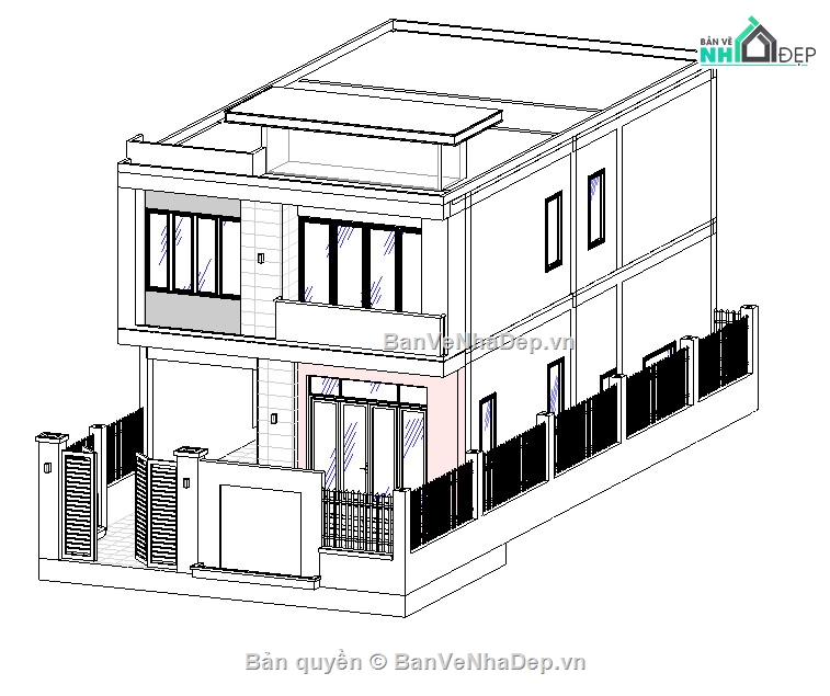 Mẫu biệt thự đẹp 2 tầng,revit 2 tang,Biệt thự phố đẹp 2 tầng,biệt thự đẹp 2 tầng