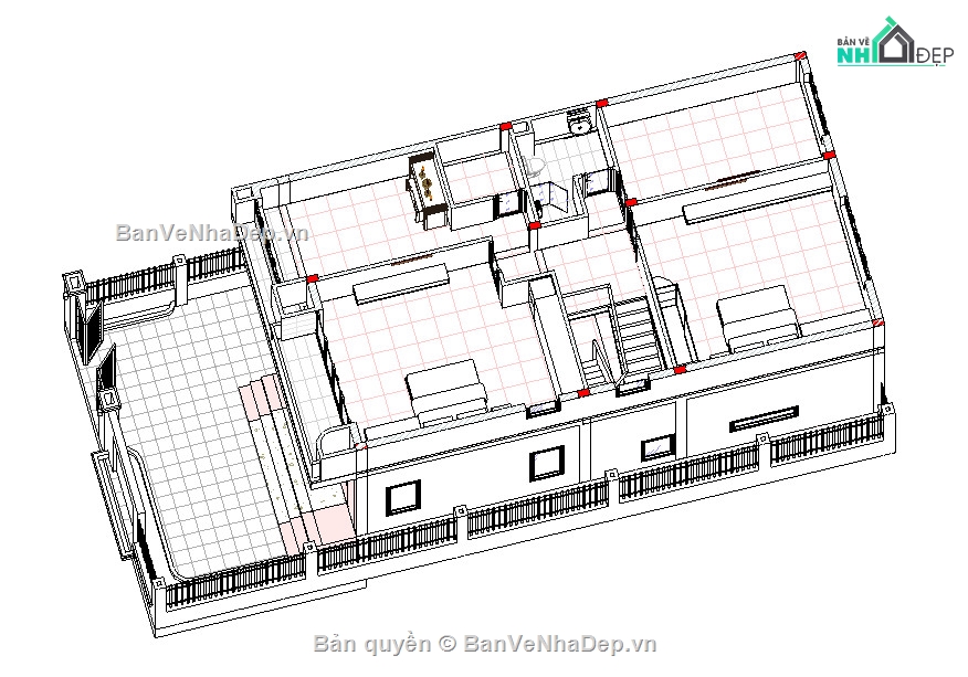 Mẫu biệt thự đẹp 2 tầng,revit 2 tang,Biệt thự phố đẹp 2 tầng,biệt thự đẹp 2 tầng