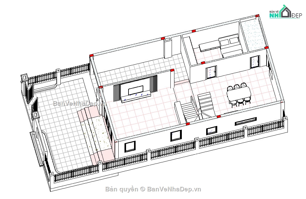 Mẫu biệt thự đẹp 2 tầng,revit 2 tang,Biệt thự phố đẹp 2 tầng,biệt thự đẹp 2 tầng