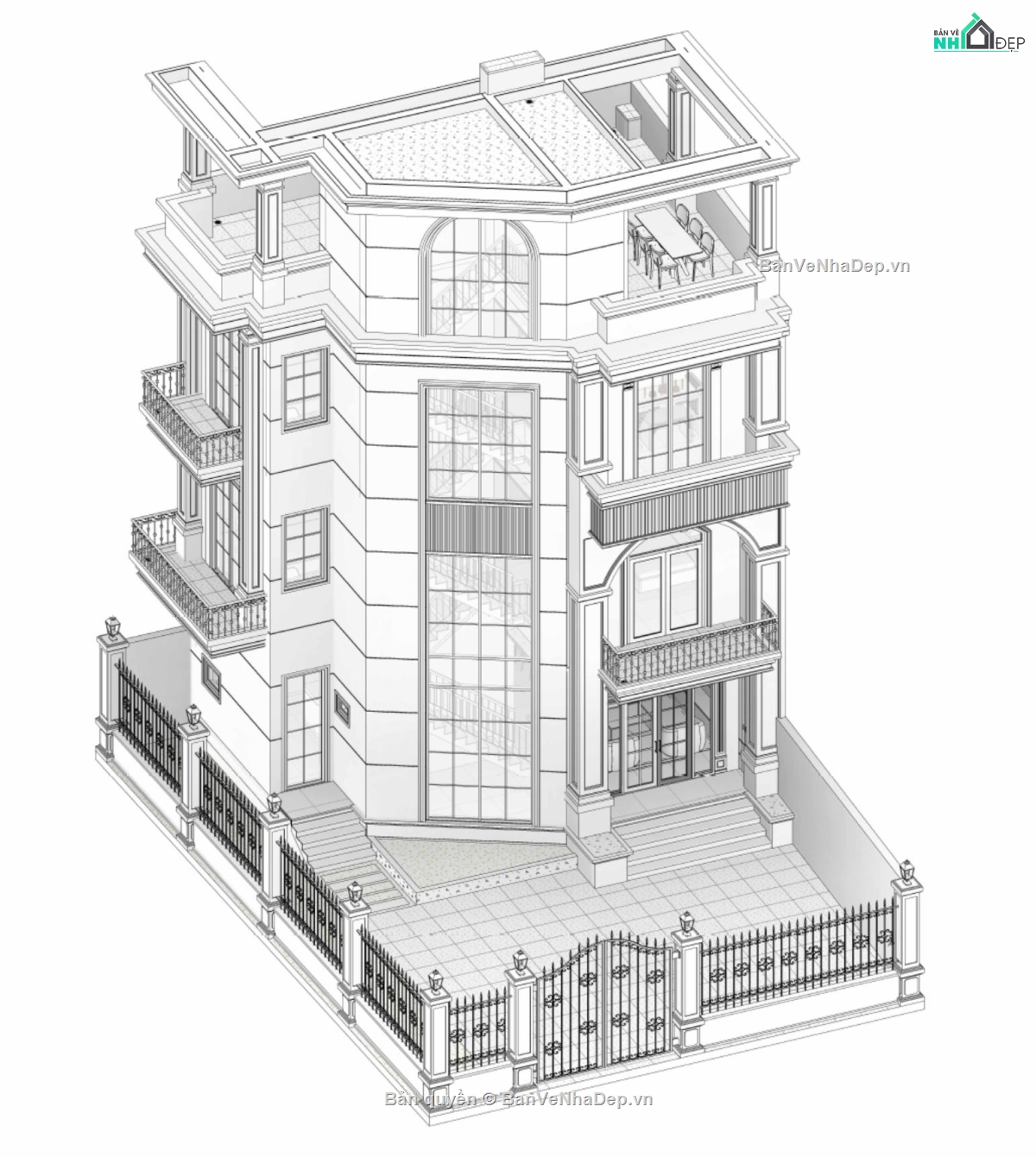 Biệt thự tân cổ điển,Biệt thự tân cổ điển 4 tầng,Biệt thự tân cổ 4 tầng