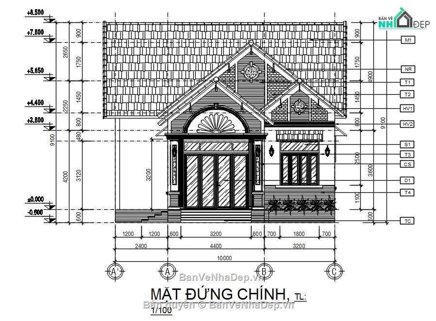 Nhà Phố – Biệt Thự,Biệt thự mái thái đẹp,Biệt thự mái thái 10x22.2m