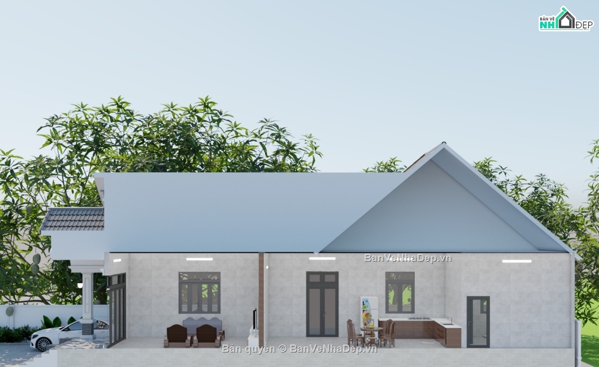 Nhà Phố – Biệt Thự,Biệt thự mái thái đẹp,Biệt thự mái thái 10x22.2m