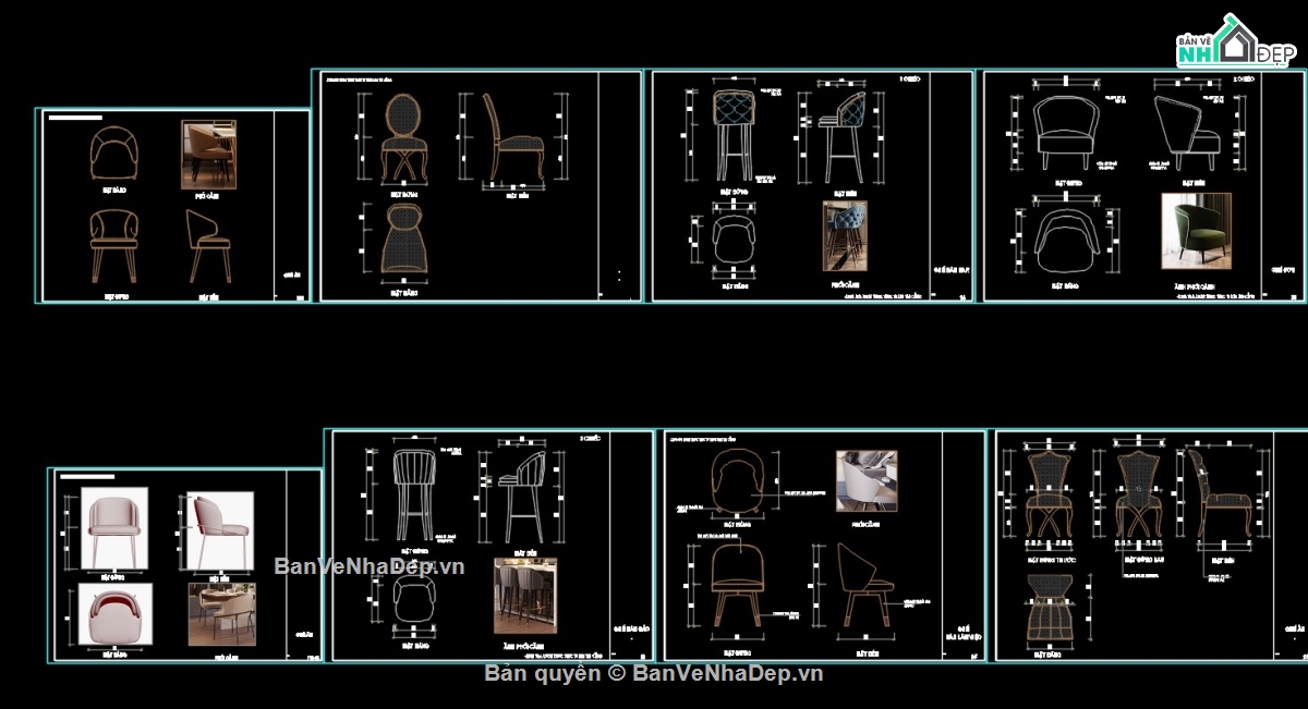 bản vẽ bổ nội thất,Autocad bản vẽ chi tiết ghế,bản vẽ chi tiết nội thất
