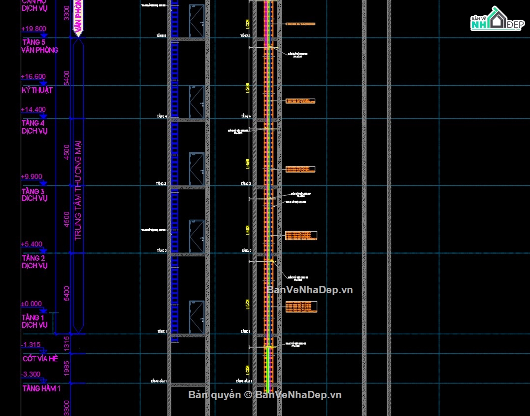 chung cư cao tầng,điện chung cư,bản vẽ hoàn công