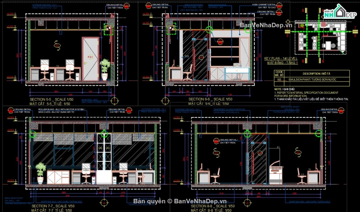 bổ kỹ thuật nội thất,bổ kỹ thuật nội thất khách sạn,bản vẽ bổ chi tiết nội thất