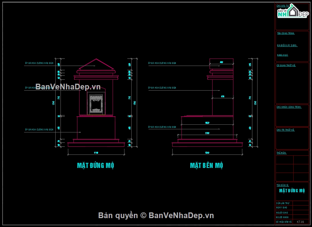 thiết kế khu lăng mộ,bản vẽ khu lăng mộ,cad lăng mộ