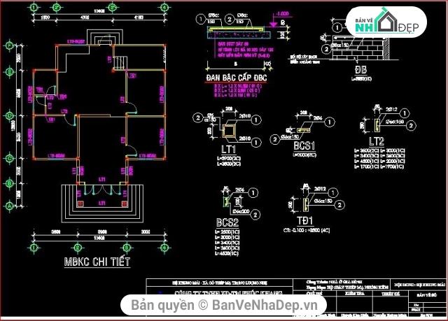 dự toán nhà ở,kiến trúc nhà ở,nhà ở 10.4x12.8m,kết cấu nhà ở