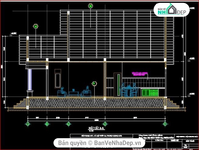 dự toán nhà ở,kiến trúc nhà ở,nhà ở 10.4x12.8m,kết cấu nhà ở