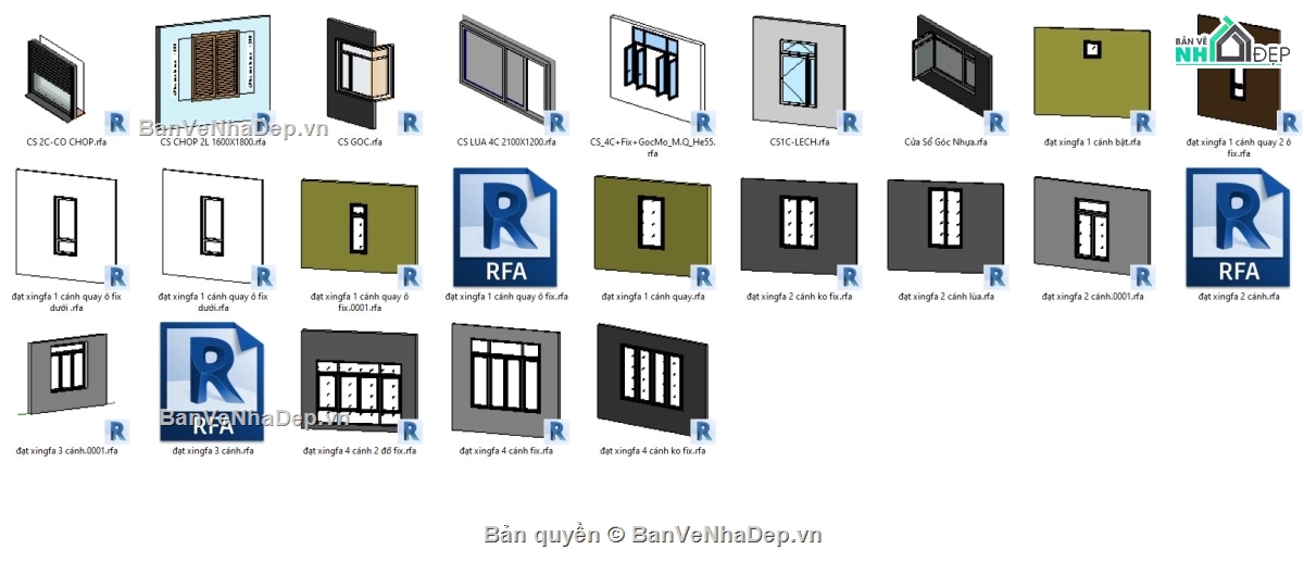 revit,family revit,revit cửa,cửa các loại,family cửa