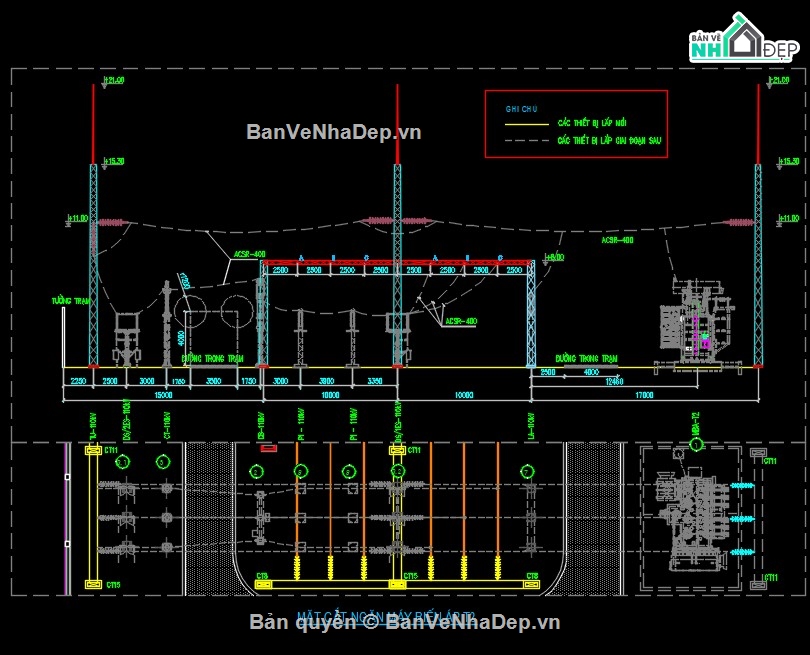 bản vẽ trạm biến áp 110kv,thiết kế trạm 110kv,bản vẽ trạm 110kV,thiết kế trạm 110kV