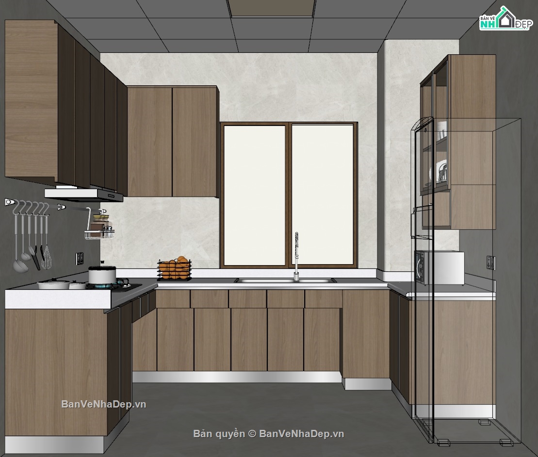 Phòng bếp file sketchup,phòng bếp model sketchup,mode 3d bếp,model sketchup nhà bếp