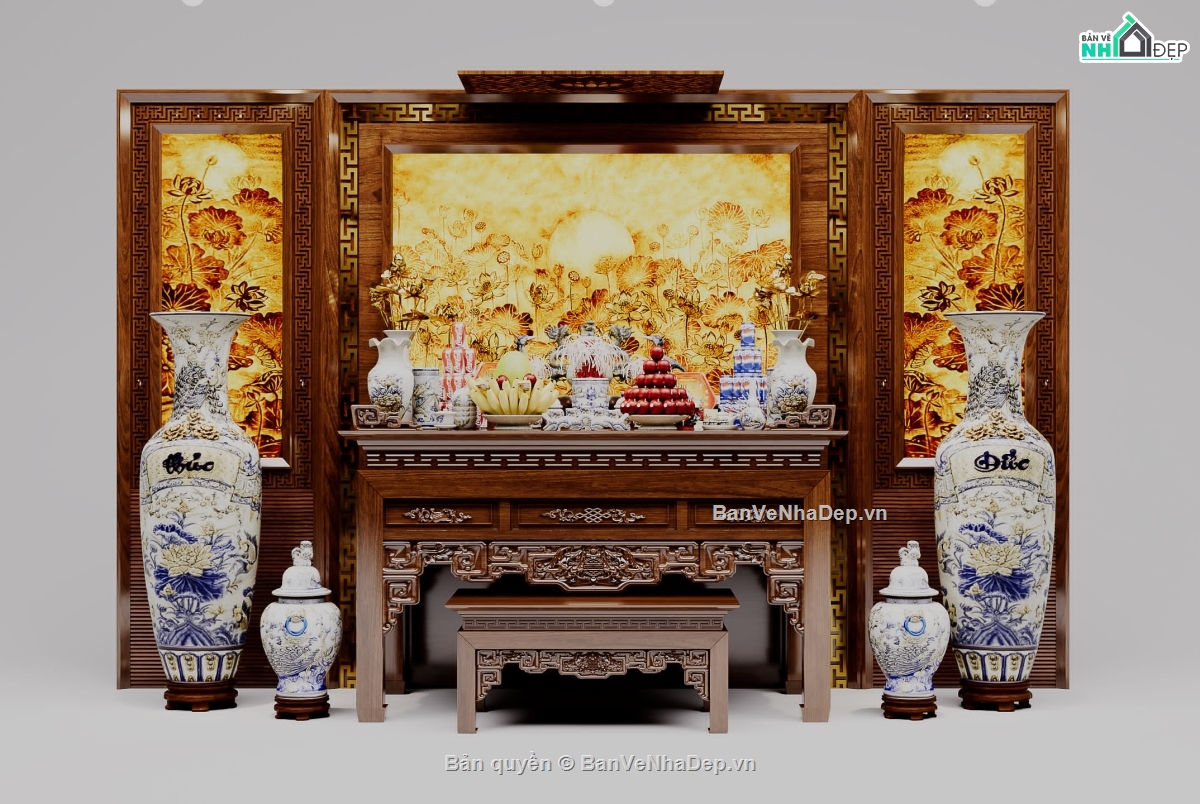 thiết kế phòng thờ,Thư viện 3d max,phòng thờ 3dsmax,Thư viện phòng thờ,Model phòng thờ,3dsmax phòng thờ