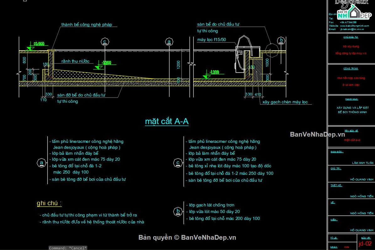 thiết kế bể bơi,File thiết kế bể bơi,Cad thiết kế bể bơi