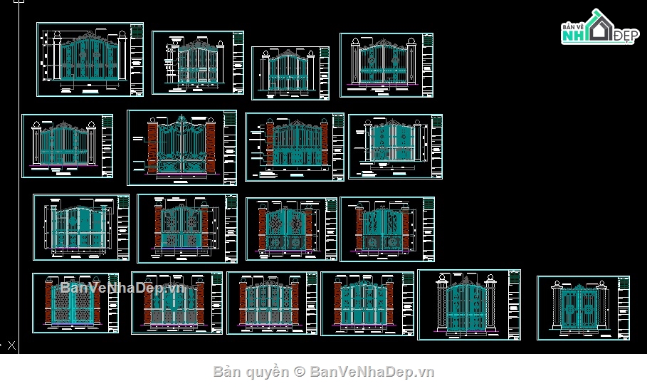 cổng,file cad cổng,tổng hợp cổng