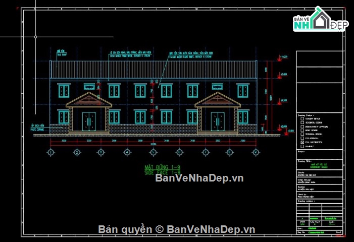 bản vẽ ký túc xá,nhà ký túc xá 2 tầng,ký túc xá 2 tầng