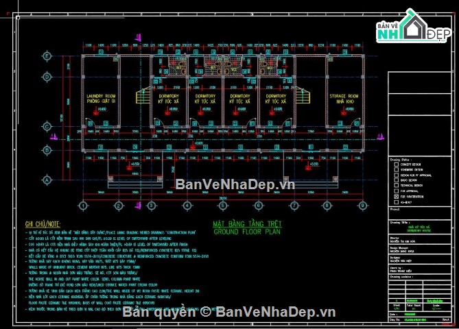 bản vẽ ký túc xá,nhà ký túc xá 2 tầng,ký túc xá 2 tầng