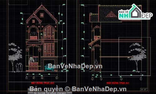 nhà phố 3 tầng,cad nhà phố 3 tầng,file cad nhà phố 3 tầng,file autocad nhà phố 3 tầng