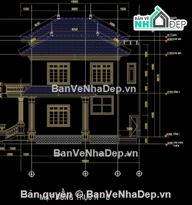 biệt thự 2 tầng,cad biệt thự 2 tầng,biệt thự 2 tầng file cad,biệt thự 2 tầng cad