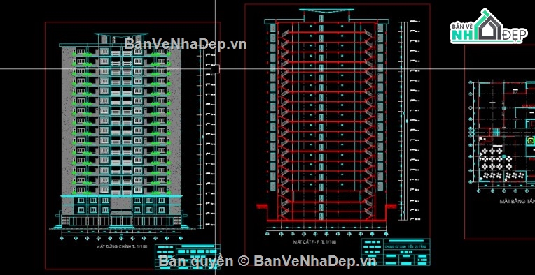 chung cư 20 tầng,cad chung cư 20 tầng,file cad chung cư