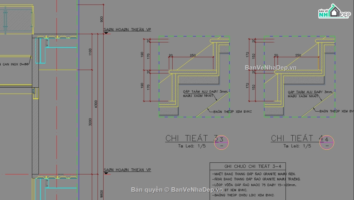 Chi tiết thang,Chi tiết cầu thang,cad cầu thang,cầu thang bộ