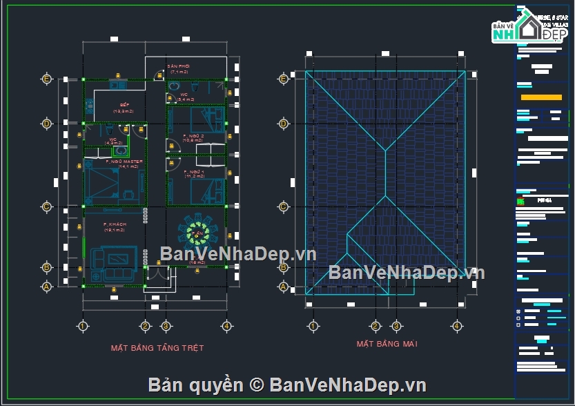 Bản vẽ nhà vườn,Bản vẽ nhà vườn đẹp,Bản vẽ nhà vườn 9x13m