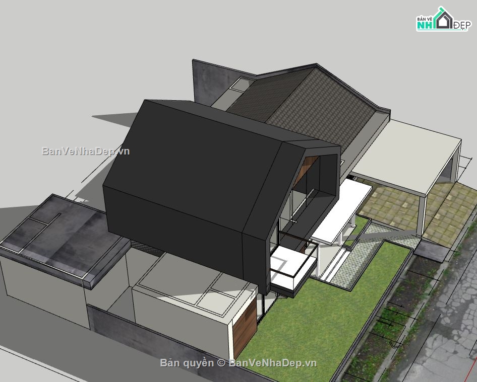 Model su biệt thự 2 tầng,file sketchup biệt thự 2 tầng,file su biệt thự 2 tầng,biệt thự 2 tầng model su