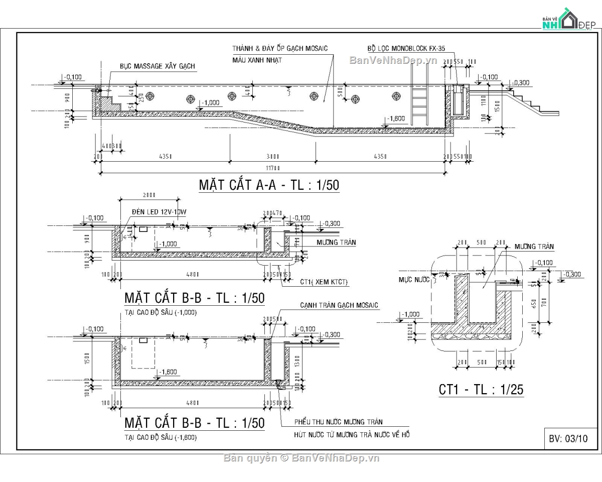 Bản vẽ autocad hồ bơi,bản vẽ hồ bơi,Thi cong ho boi,Xay dung ho boi thong minh