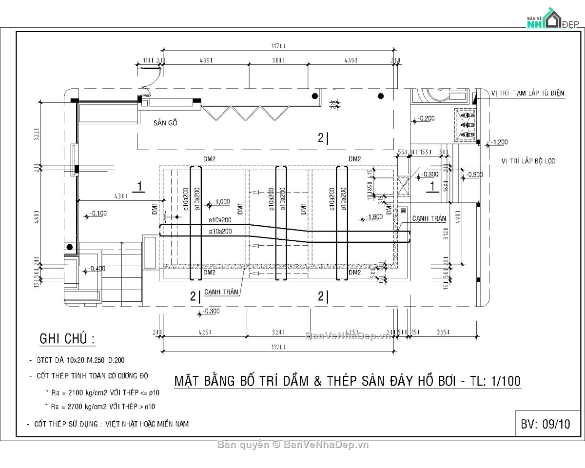 Bản vẽ autocad hồ bơi,bản vẽ hồ bơi,Thi cong ho boi,Xay dung ho boi thong minh