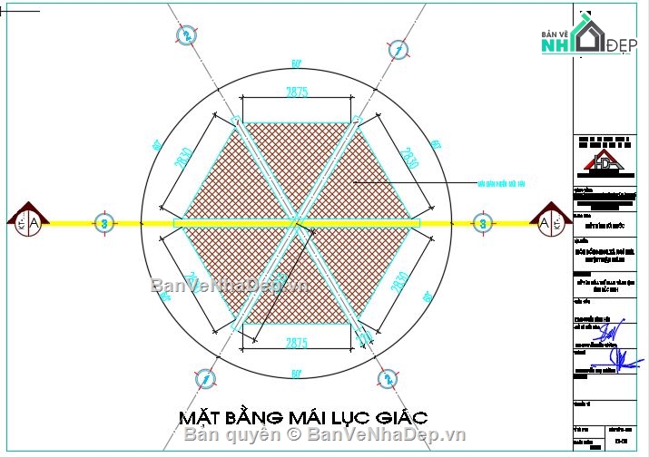 chòi bát giác,cad chòi bát giác,file cad chòi bát giác,chòi bát giác file cad