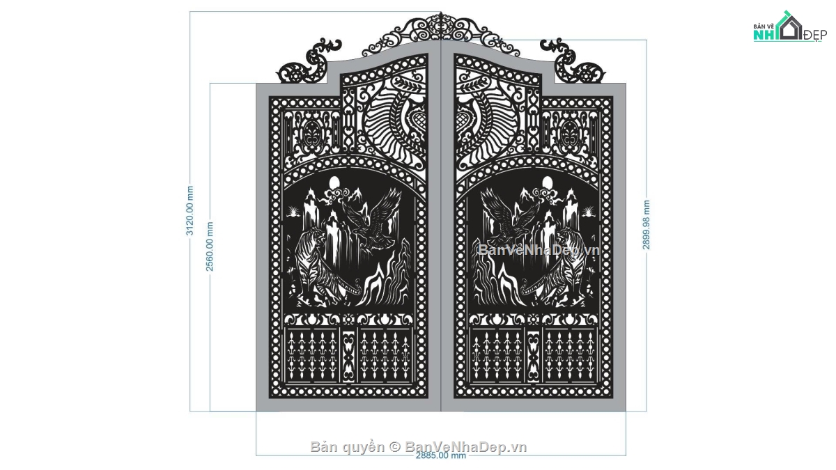 CNC cổng 2 cánh,cổng anh hùng tương ngộ,tranh anh hùng tương ngộ,anh hùng