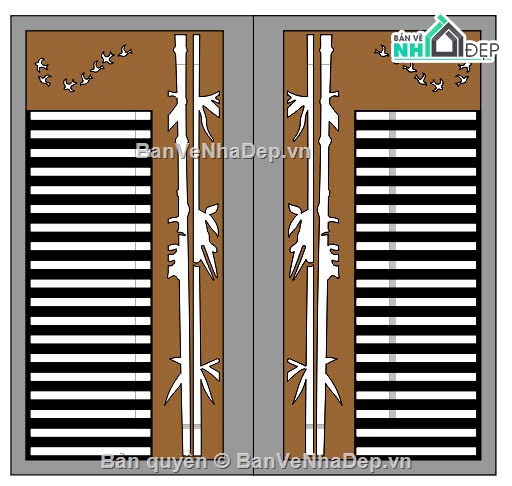 CNC cổng 2 cánh,cổng 2 cánh trúc,file cnc cổng 2 cánh