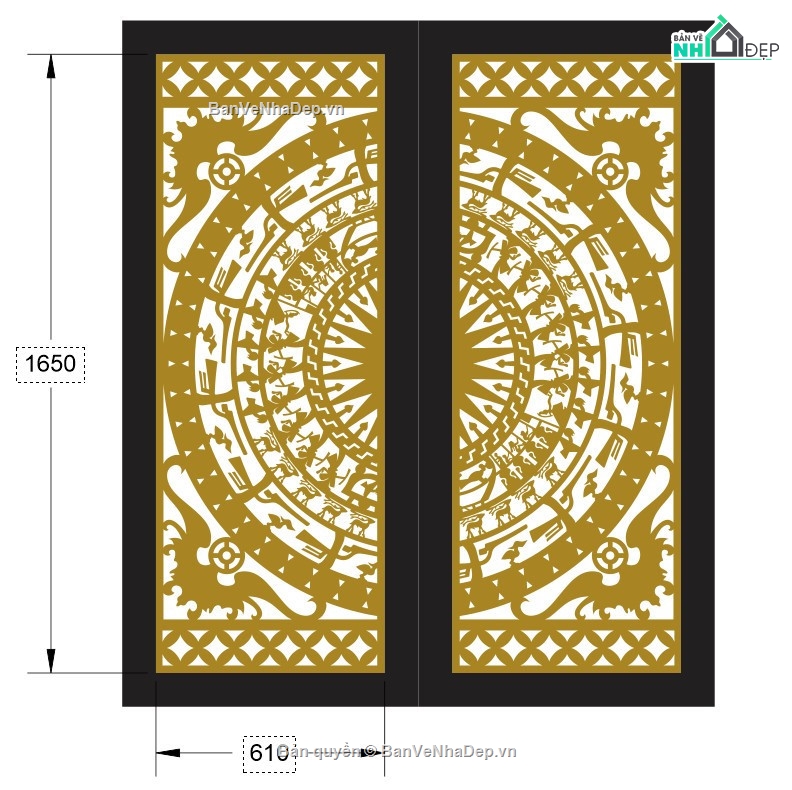 cổng trống đồng cnc,file cnc cổng trống đồng,mẫu cnc cổng trống đồng