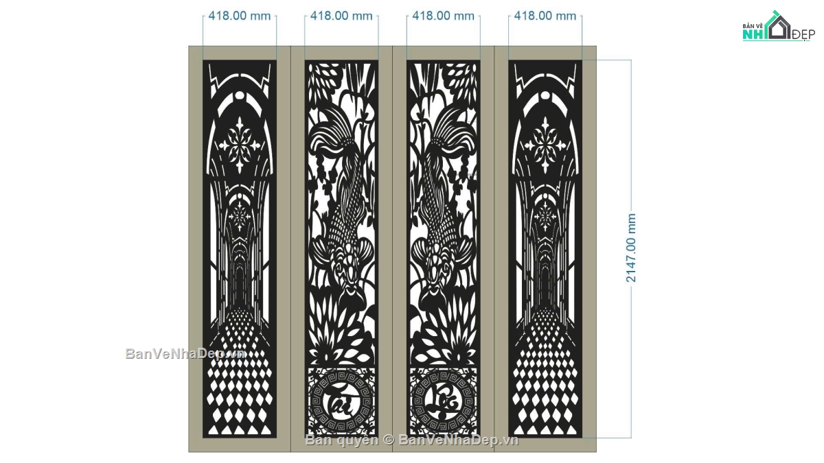 cổng cá chép CNC,CNC cổng 4 cánh,cổng 4 cánh mới CNC,CNC cá chép tài lộc