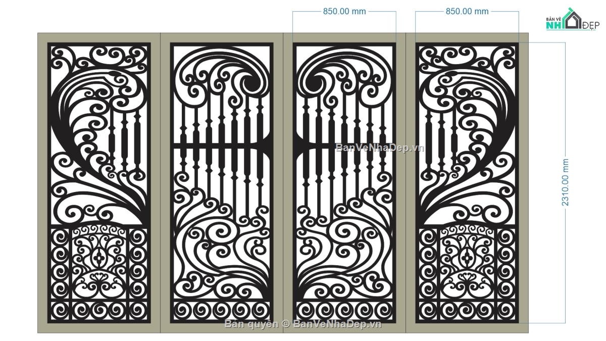 cổng 4 cánh cnc,file cnc cổng 4 cánh,mẫu cnc cổng 4 cánh