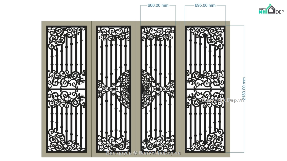 cổng 4 cánh cnc,file cnc cổng 4 cánh,mẫu cnc cổng 4 cánh