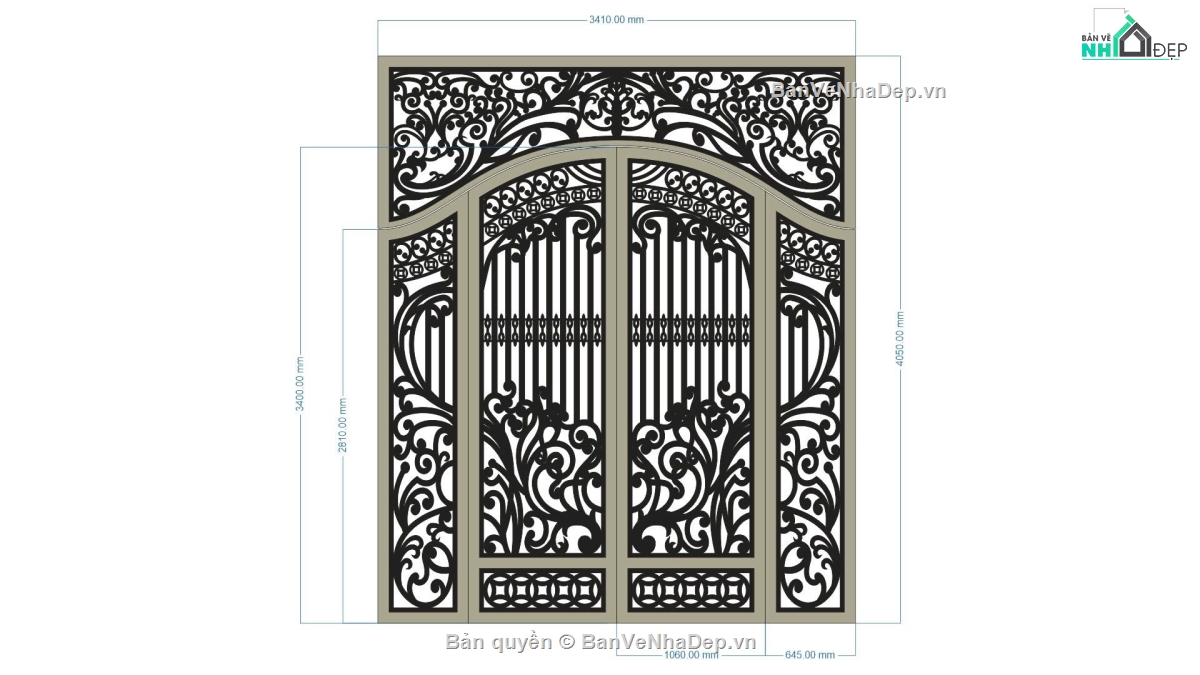 CNC cổng 4 cánh,cổng đẹp 4 cánh,file cnc cổng 4 cánh