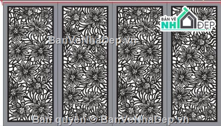 thiết kế cổng CNC,CNC cổng 4 cánh,cổng hoa 4 cánh