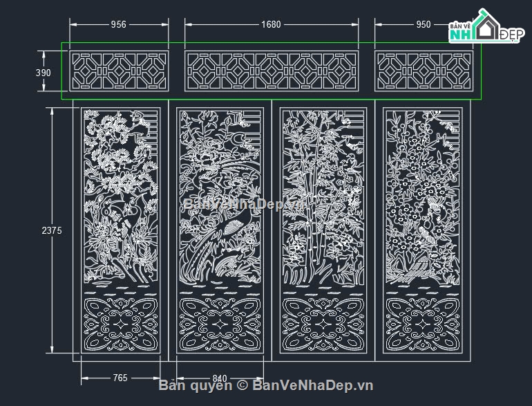 cổng tứ quý,CNC cổng tứ quý,ô thoáng tứ quý cnc,ô thoáng