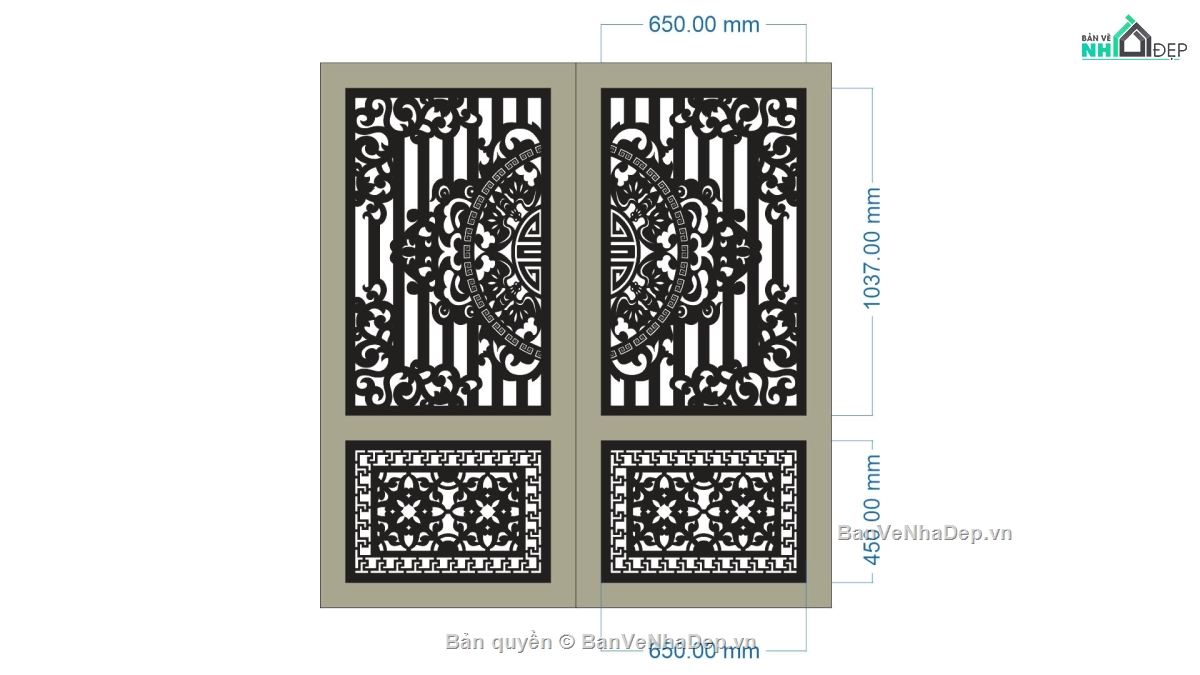 CNC cổng 2 cánh,file cnc cổng 2 cánh,mẫu cnc cổng 2 cánh