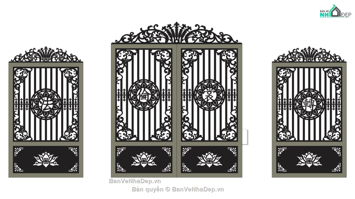 cổng 2 cánh,cổng chùa 2 cánh,file cnc cổng chùa 2 cánh