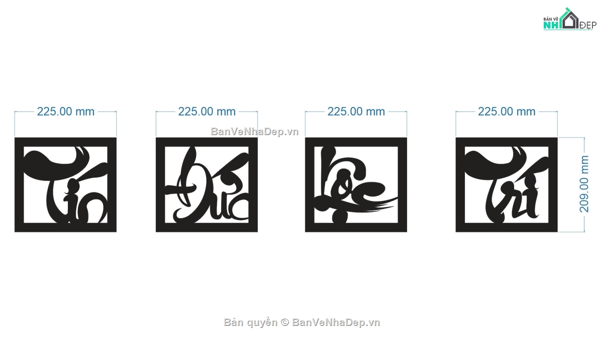 mẫu cnc chữ đức,chữ tín đức lộc trí,cnc chữ