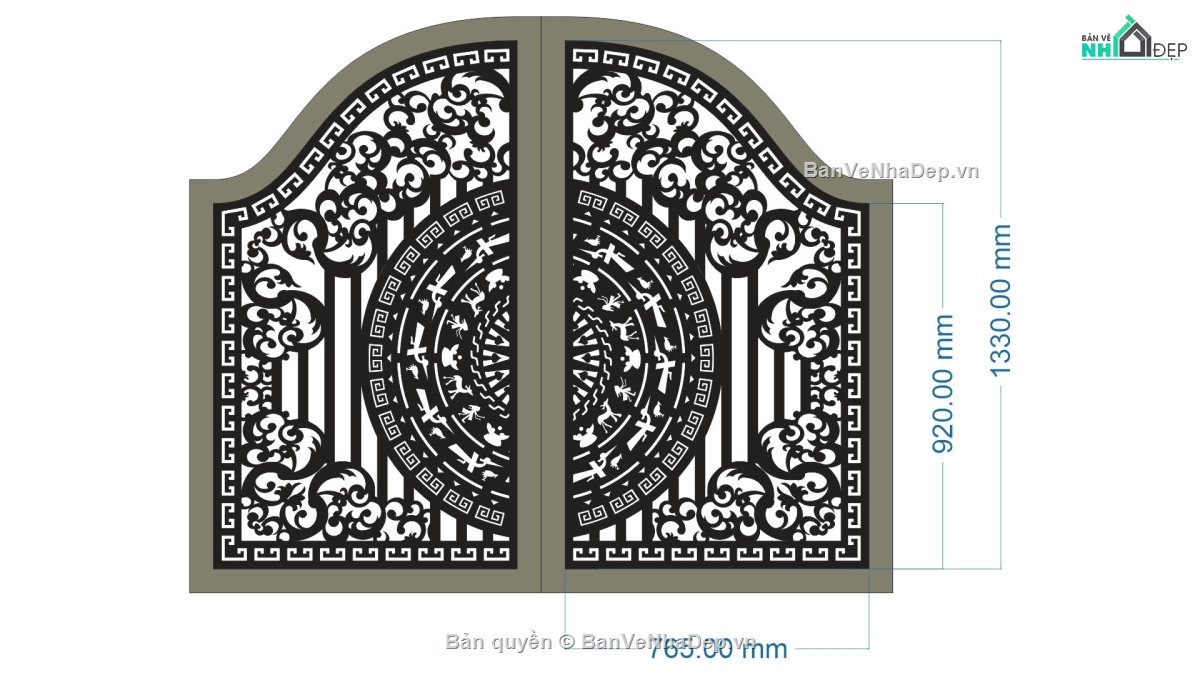 mẫu cổng CNC 2 cánh,file cnc cổng 2 cánh,mẫu cổng 2 cánh