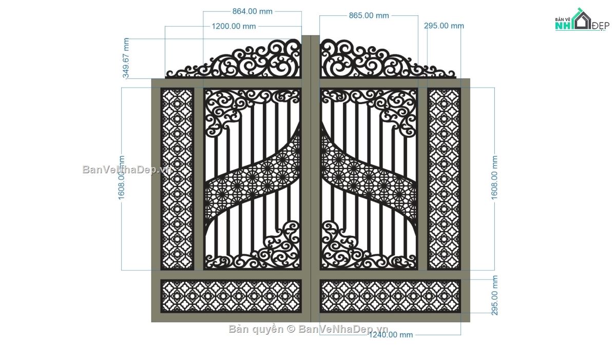 mẫu cổng CNC 2 cánh,mẫu cổng 2 cánh CNC,file cnc cổng 2 cánh