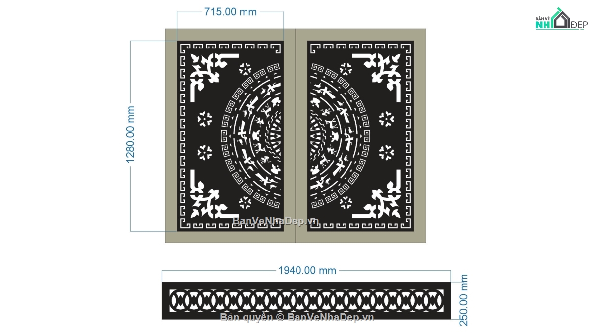 trống đồng,mẫu cổng CNC 2 cánh,file cổng 2 cánh